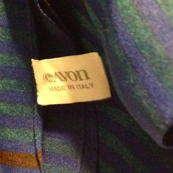 ❌GIFTED❌Made in ITALY SCARF blue+Stripes 60"x 10" - Picture 5 of 5